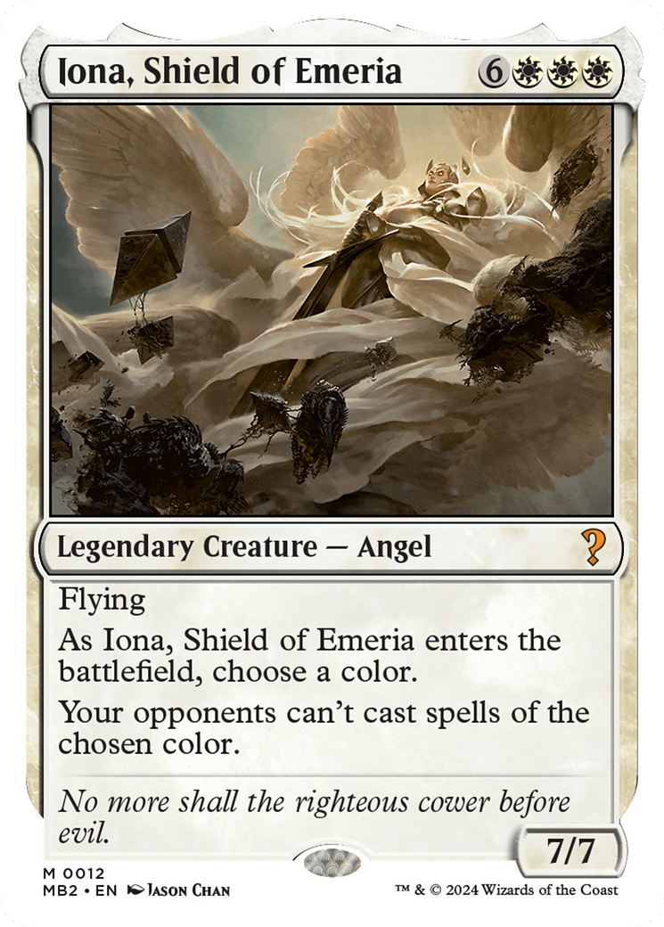 Iona, Shield of Emeria (White Border) (MB2-012) [Mystery Booster] Mystery Booster 2 MTG Single Wizards of the Coast