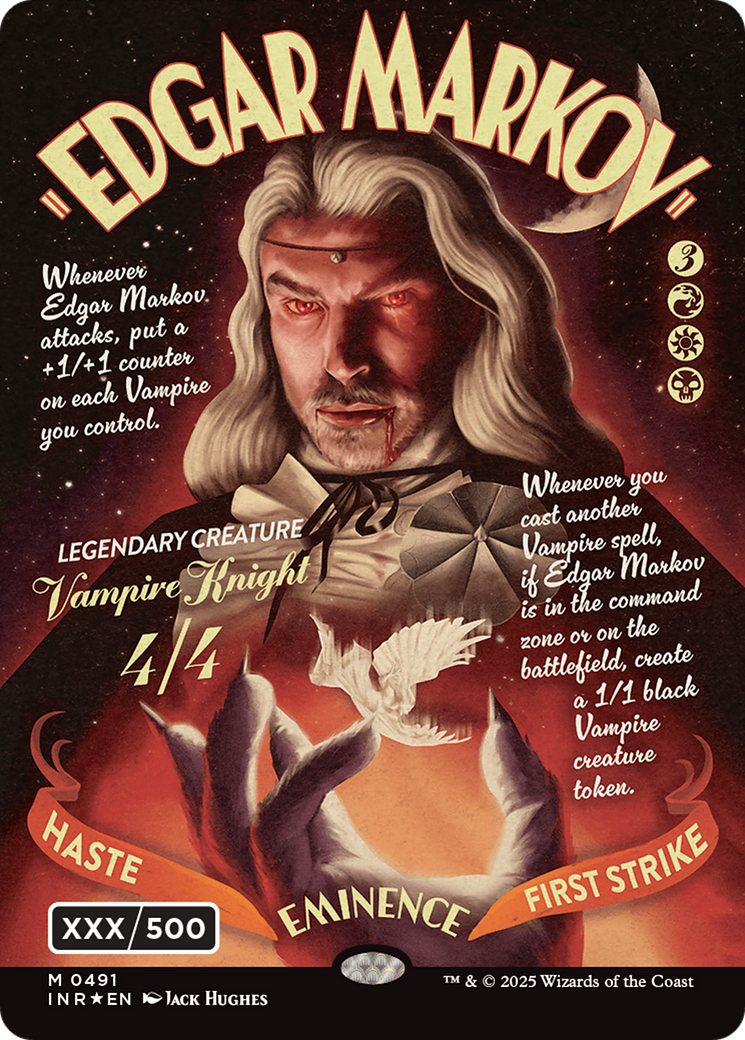 Edgar Markov (Serial Numbered) (Double Rainbow Foil) (INR-491) [Innistrad Remastered] (Showcase) (Borderless) Foil MTG Single Wizards of the Coast