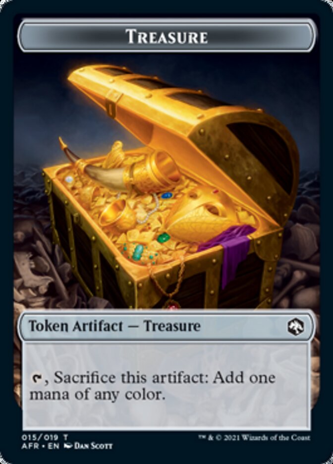 Treasure // Icingdeath, Frost Tongue Double-Sided Token [Dungeons & Dragons: Adventures in the Forgotten Realms Tokens] MTG Single Magic: The Gathering   
