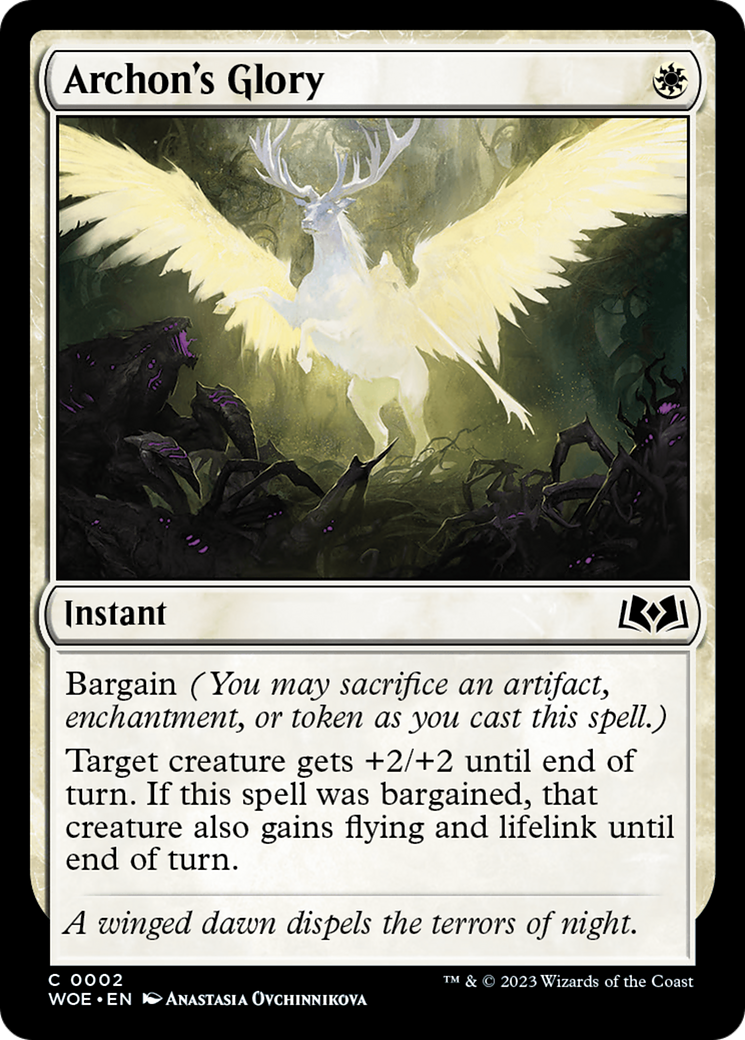 Archon's Glory (WOE-002) [Wilds of Eldraine] Foil MTG Single Wizards of the Coast
