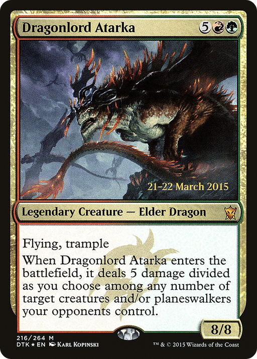 Dragonlord Atarka (PRE-216) [Dragons of Tarkir Promos] Foil MTG Single Wizards of the Coast