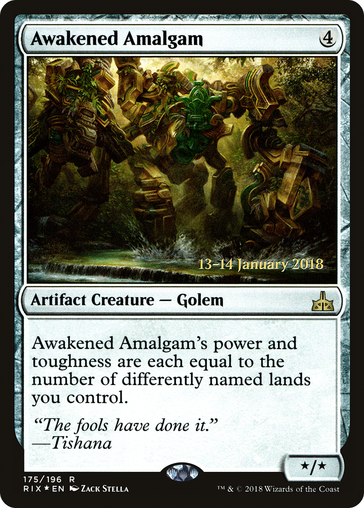 Awakened Amalgam (PRE-175) [Rivals of Ixalan Promos] Foil MTG Single Wizards of the Coast