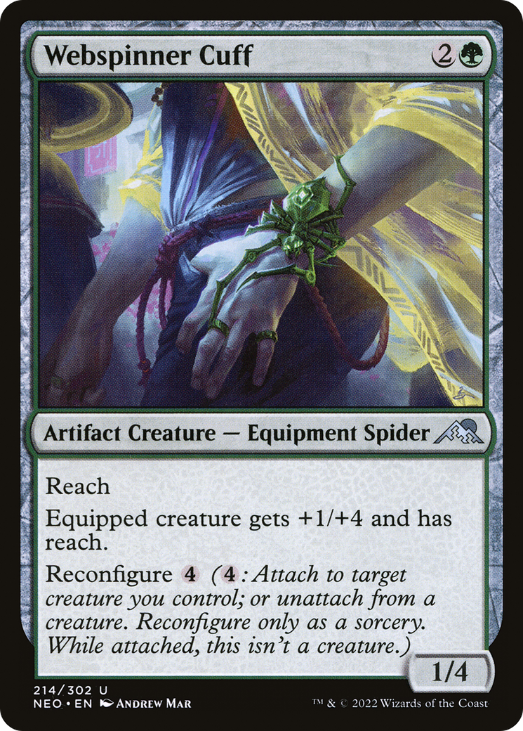 Webspinner Cuff (NEO-214) [Kamigawa: Neon Dynasty] Foil MTG Single Wizards of the Coast