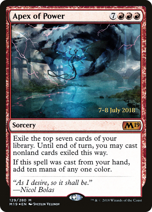 Apex of Power (PRE-129) [Core Set 2019 Promos] Foil MTG Single Wizards of the Coast