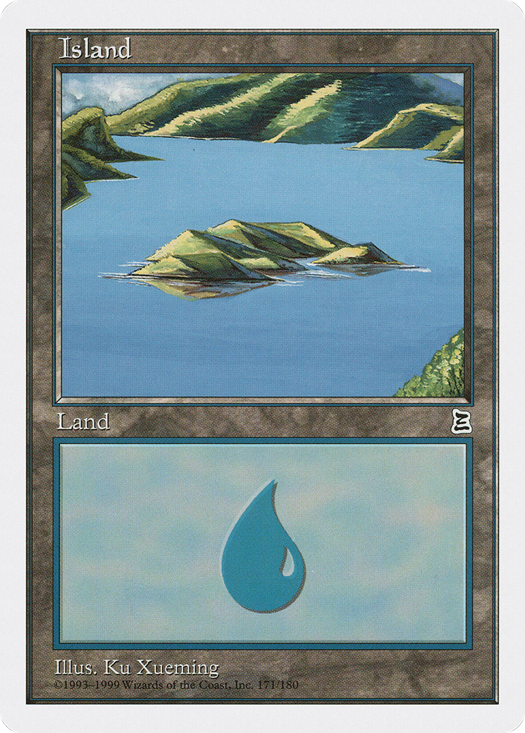 Island (PTK-171) [Oldschool] Portal Three Kingdoms MTG Single Wizards of the Coast
