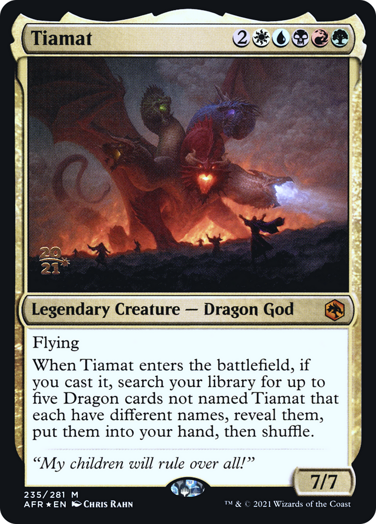 Tiamat (PRE-235) [Adventures in the Forgotten Realms Promos] Foil MTG Single Wizards of the Coast