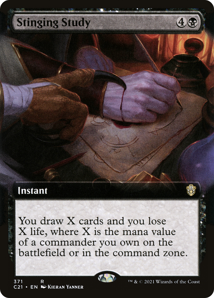 Stinging Study (C21-371) [Commander 2021] (Extended Art) MTG Single Wizards of the Coast