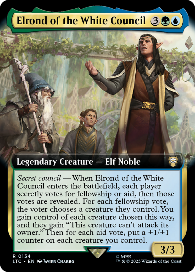 Elrond of the White Council (LTC-134) [Tales of Middle-earth Commander] (Extended Art) MTG Single Wizards of the Coast