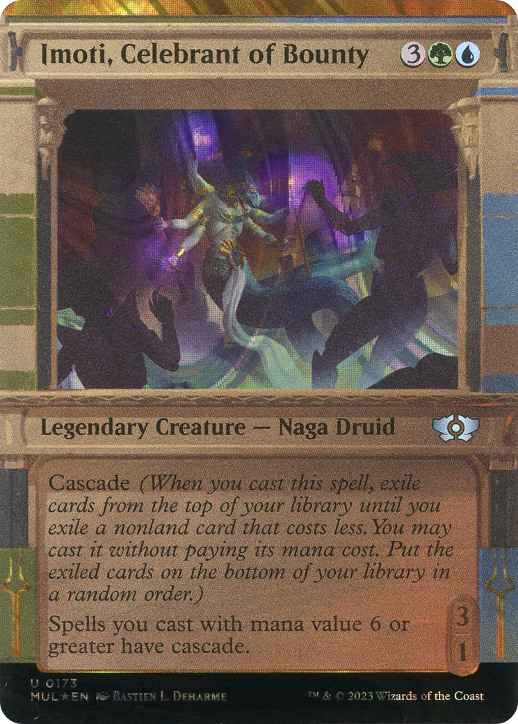 Imoti, Celebrant of Bounty (Halo Foil) (MUL-173) [Multiverse Legends] (Showcase) (Borderless) Foil MTG Single Wizards of the Coast