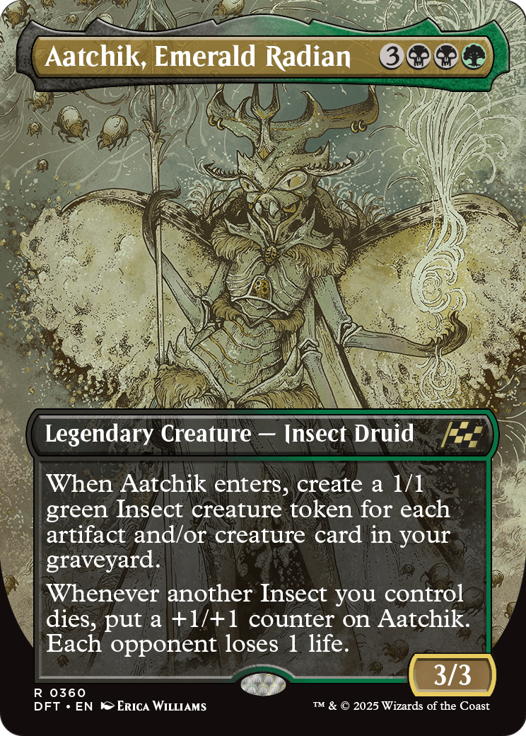Aatchik, Emerald Radian (DFT-360) [Aetherdrift] (Borderless) Foil MTG Single Wizards of the Coast