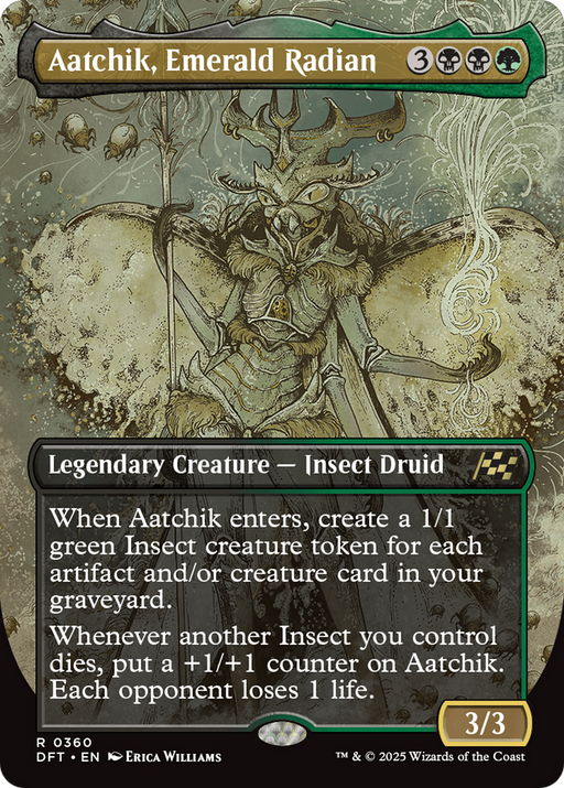 Aatchik, Emerald Radian (DFT-360) [Aetherdrift] (Borderless) Foil MTG Single Wizards of the Coast