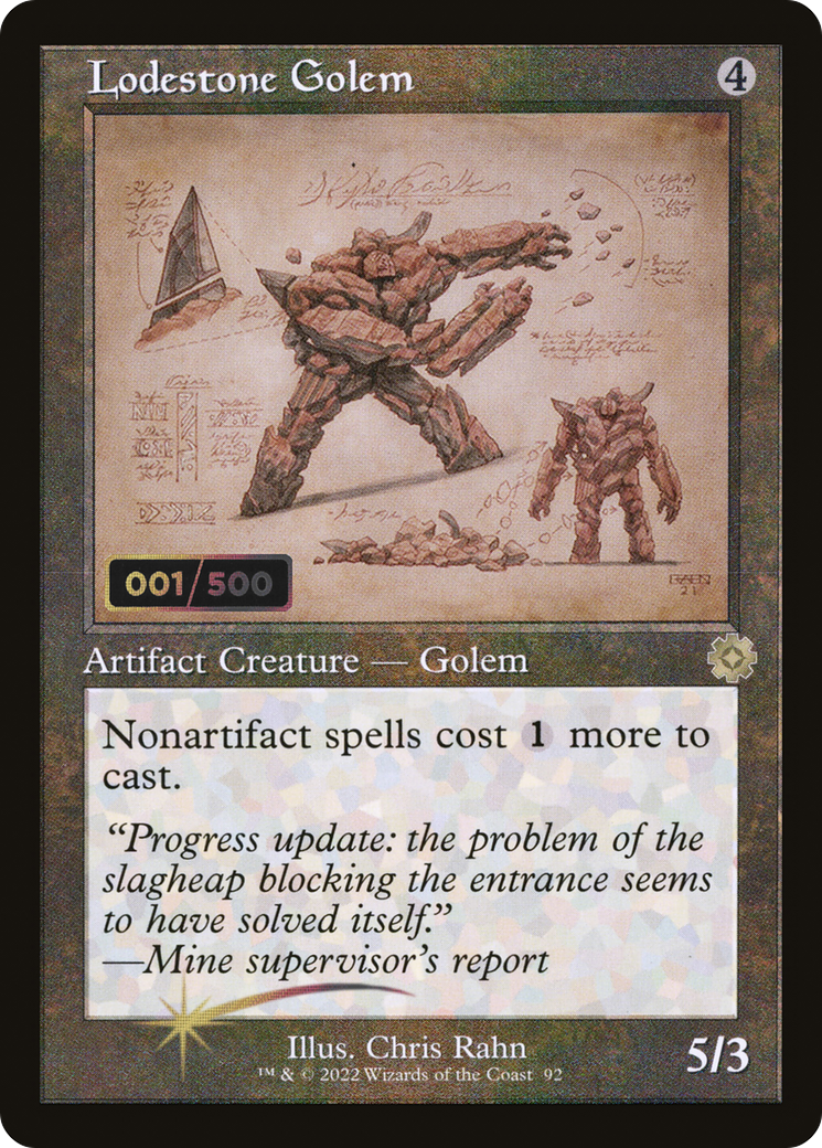 Lodestone Golem (Schematic) (Serial Numbered) (BRR-092) [The Brothers' War Retro Artifacts] Foil MTG Single Wizards of the Coast