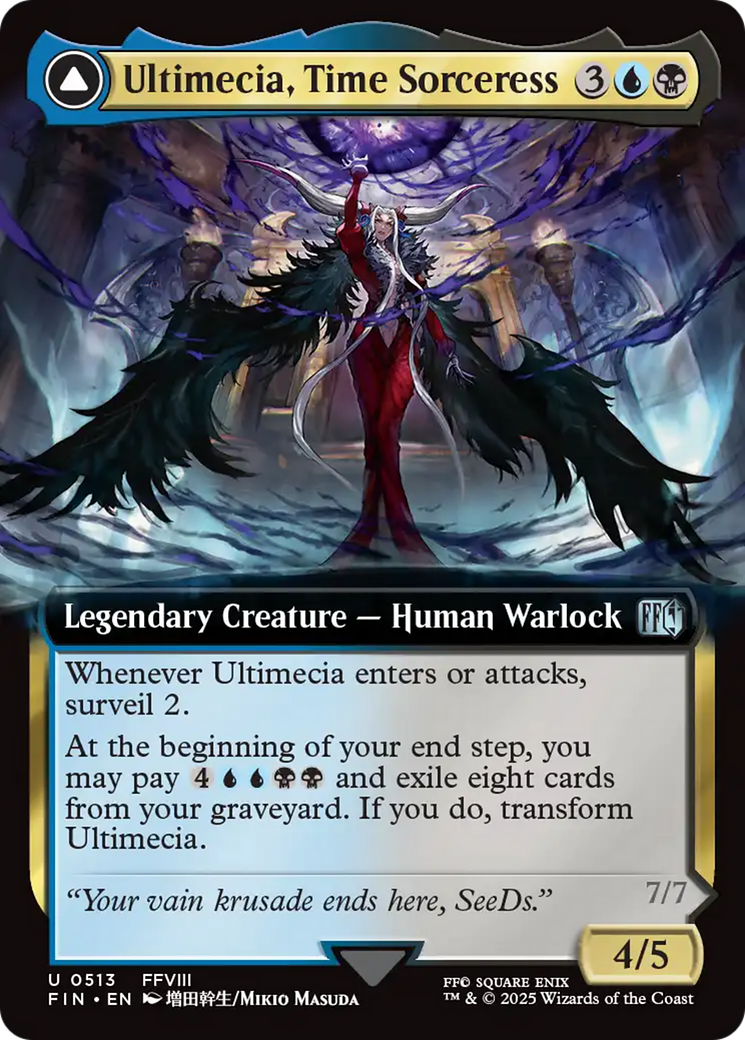Ultimecia, Time Sorceress // Ultimecia, Omnipotent (FIN-513) [FINAL FANTASY] (Extended Art) Foil MTG Single Wizards of the Coast