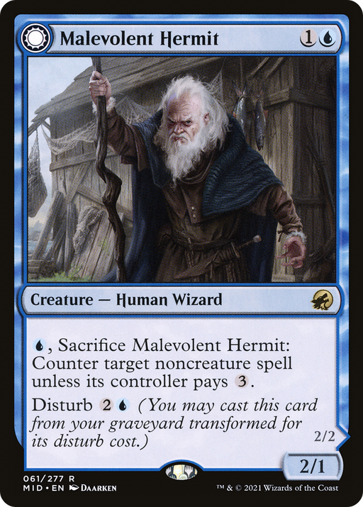 Malevolent Hermit (MID-061) [Innistrad: Midnight Hunt] MTG Single Wizards of the Coast