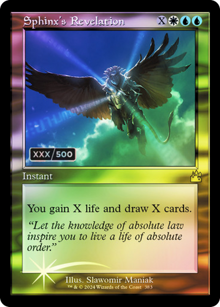Sphinx's Revelation (Serial Numbered) (RVR-383) [Ravnica Remastered] Foil MTG Single Wizards of the Coast