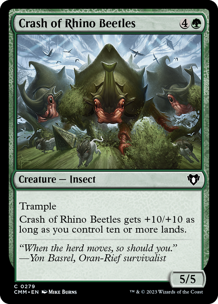 Crash of Rhino Beetles (CMM-279) [Commander Masters] MTG Single Wizards of the Coast