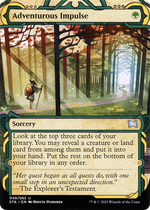 Adventurous Impulse (STA-049) [Strixhaven Mystical Archive] (Showcase) (Borderless) MTG Single Magic: The Gathering
