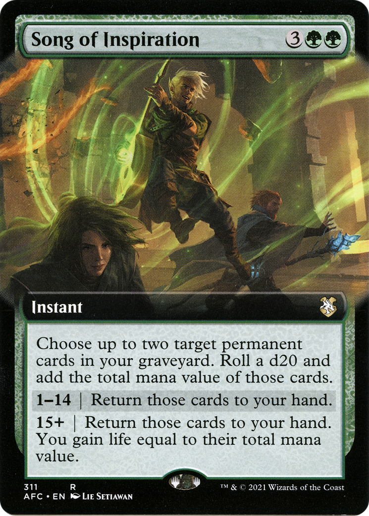 Song of Inspiration (AFC-311) [Forgotten Realms Commander] (Extended Art) MTG Single Wizards of the Coast