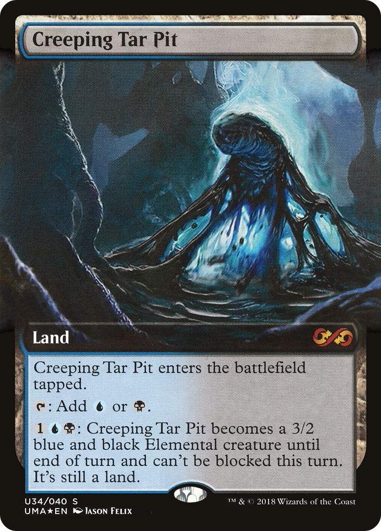 Creeping Tar Pit (UMA:BT-U34) [Ultimate Box Topper] (Extended Art) Foil MTG Single Wizards of the Coast