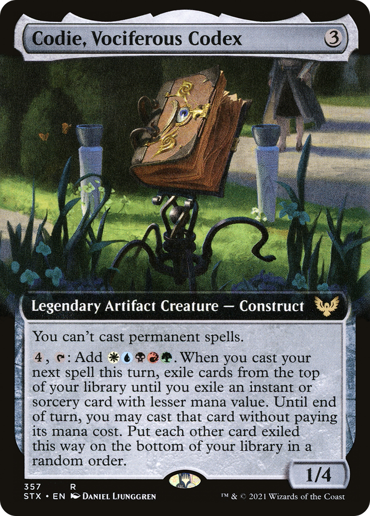 Codie, Vociferous Codex (STX-357) [Strixhaven: School of Mages] (Extended Art) Foil MTG Single Wizards of the Coast