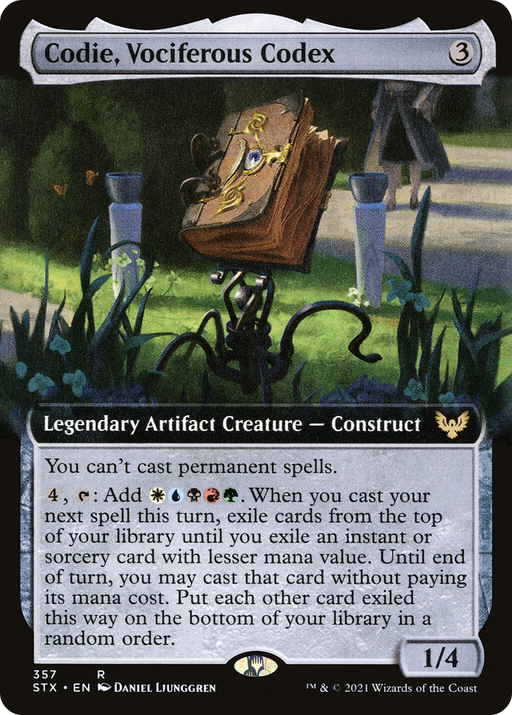 Codie, Vociferous Codex (STX-357) [Strixhaven: School of Mages] (Extended Art) Foil MTG Single Wizards of the Coast