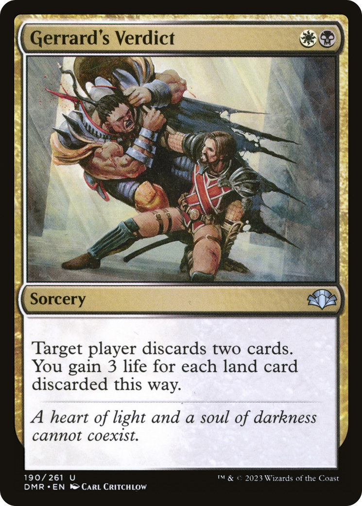 Gerrard's Verdict (DMR-190) [Dominaria Remastered] MTG Single Wizards of the Coast