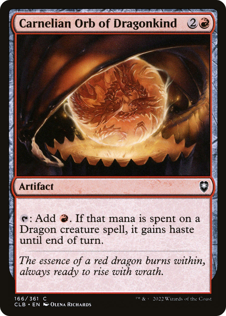 Carnelian Orb of Dragonkind (CLB-166) [Commander Legends: Battle for Baldur's Gate] Foil MTG Single Wizards of the Coast