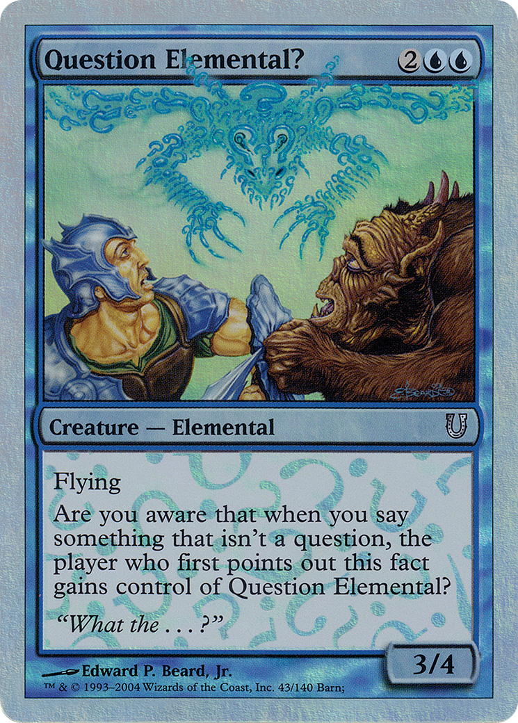 Question Elemental? (Alternate Foil) (UNH-043) [Unhinged] Foil MTG Single Wizards of the Coast