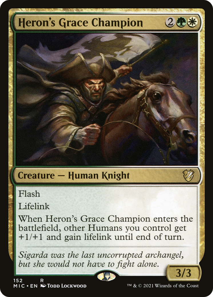 Heron's Grace Champion (MIC-152) [Midnight Hunt Commander] MTG Single Wizards of the Coast