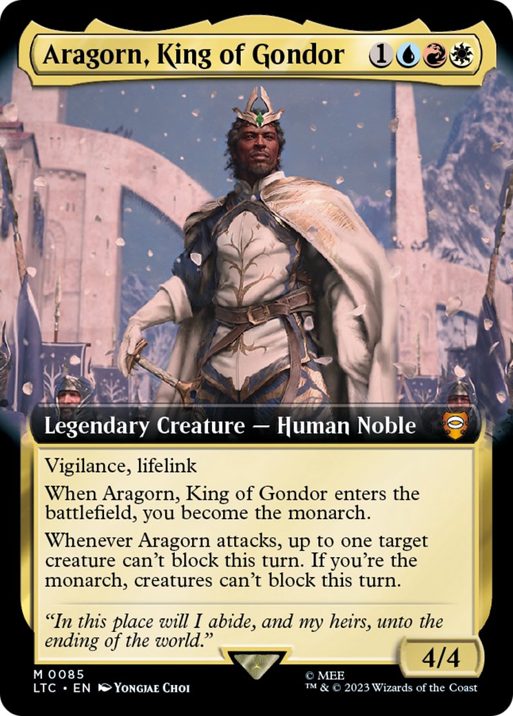 Aragorn, King of Gondor (LTC-085) [Tales of Middle-earth Commander] (Extended Art) MTG Single Wizards of the Coast