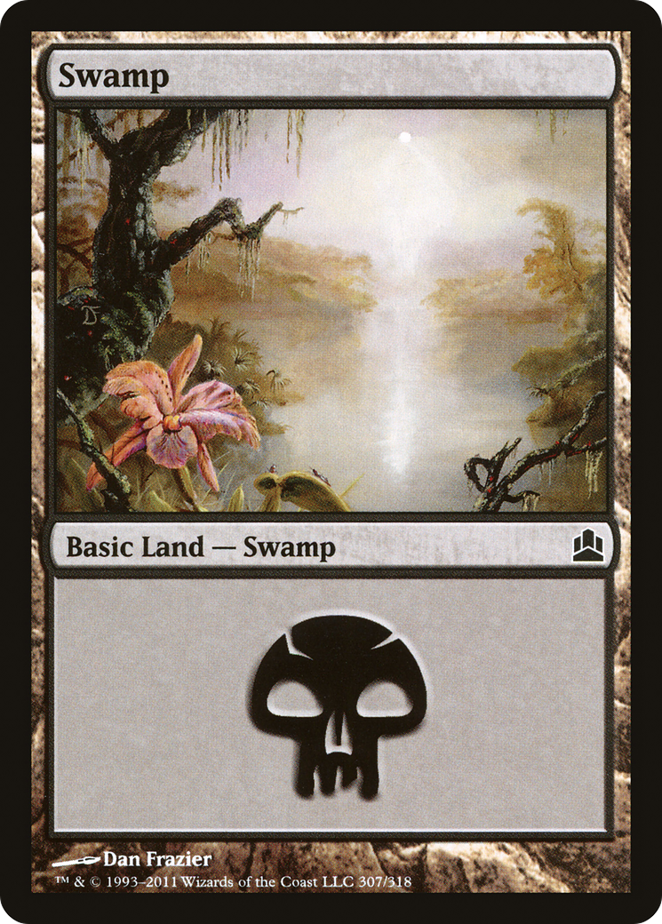 Swamp (307) (CMD-307) [Commander 2011] MTG Single Wizards of the Coast