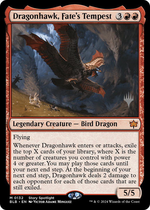 Dragonhawk, Fate's Tempest (PPBLB-132) [Bloomburrow Promos] Foil MTG Single Wizards of the Coast