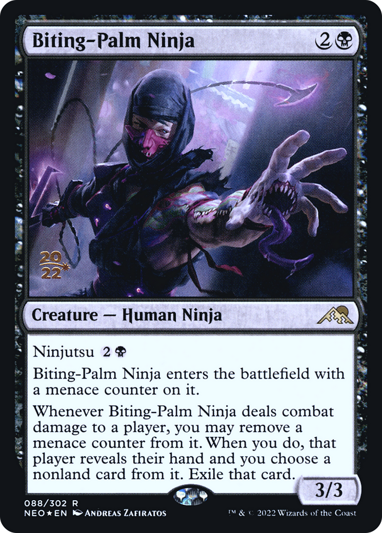 Biting-Palm Ninja (PRE-88S) [Kamigawa: Neon Dynasty Promos] Foil MTG Single Wizards of the Coast