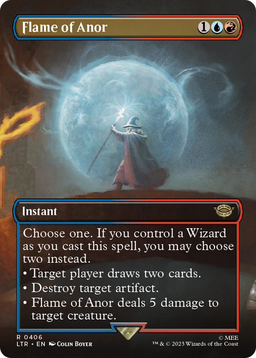 Flame of Anor (LTR-406) [The Lord of the Rings: Tales of Middle-earth] (Borderless) MTG Single Wizards of the Coast