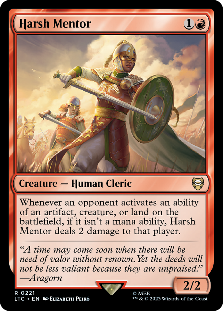 Harsh Mentor (LTC-221) [Tales of Middle-earth Commander] MTG Single Wizards of the Coast