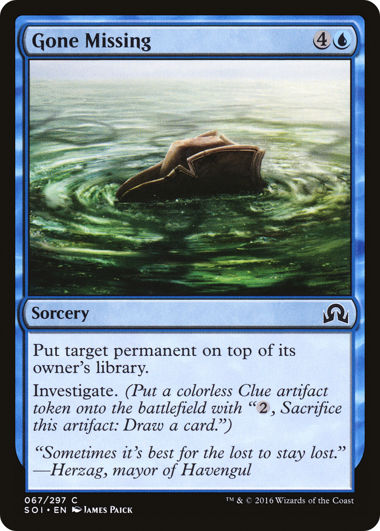 Gone Missing (SOI-067) [Shadows over Innistrad] MTG Single Wizards of the Coast