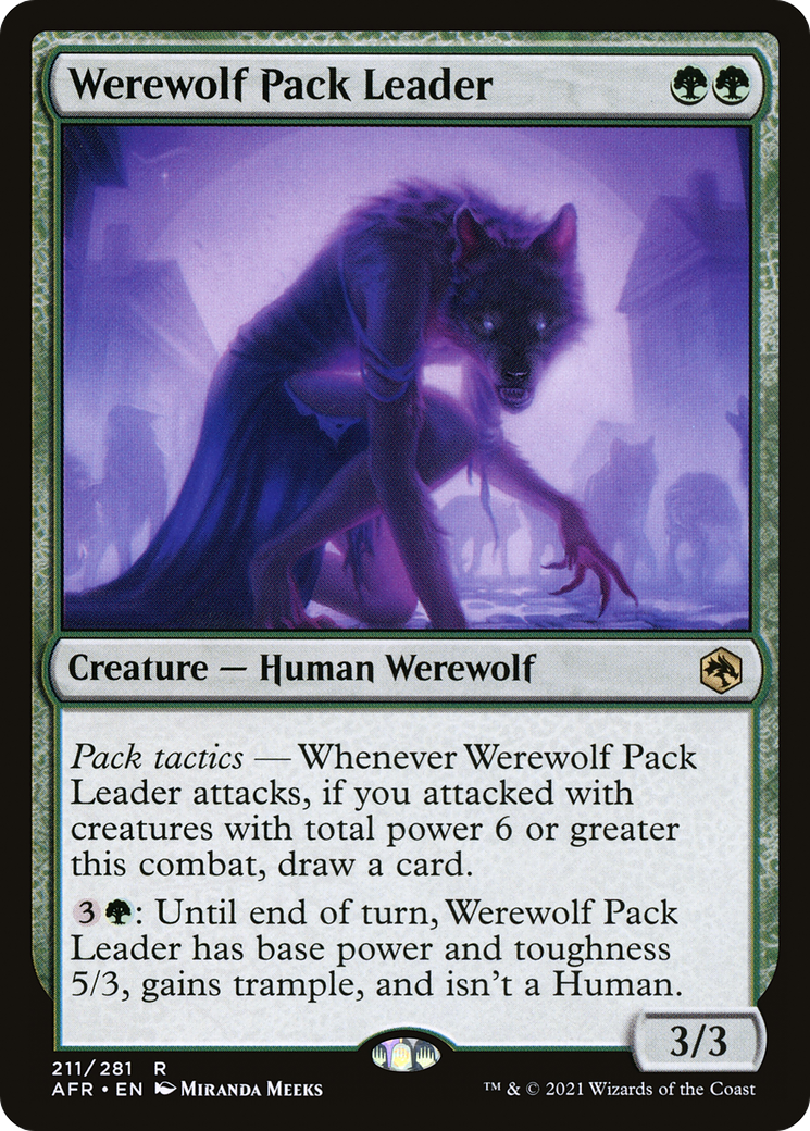 Werewolf Pack Leader (AFR-211) [Adventures in the Forgotten Realms] Foil MTG Single Wizards of the Coast