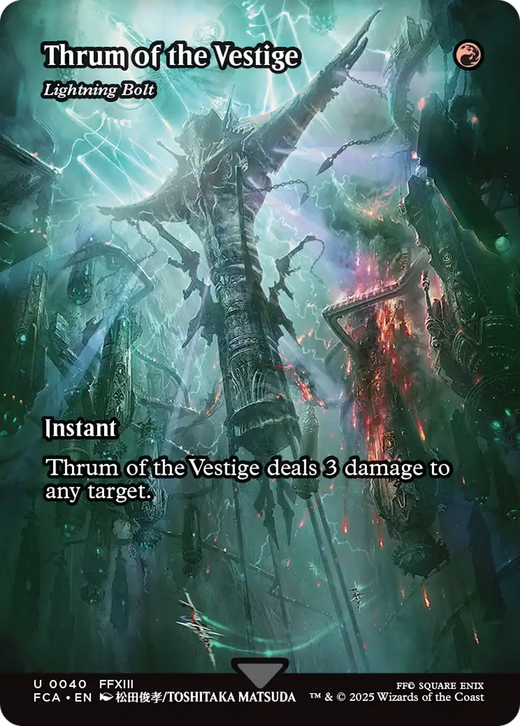 Thrum of the Vestige - Lightning Bolt (Showcase) (FCA-040) [FINAL FANTASY: Through the Ages] / Thrum of the Vestige (Borderless) MTG Single Wizards of the Coast