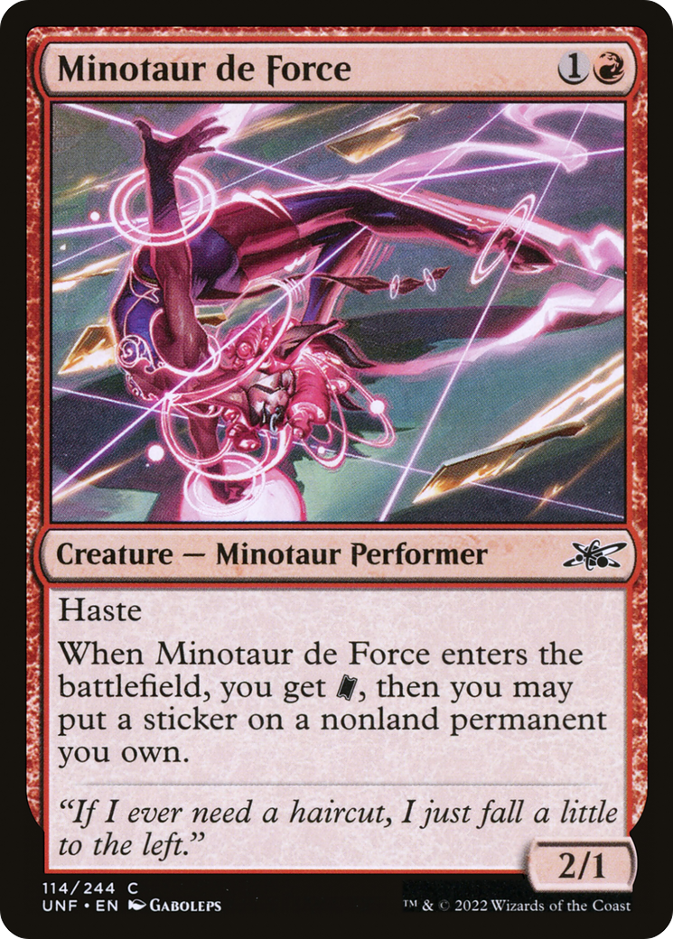 Minotaur de Force (UNF-114) [Unfinity] Foil MTG Single Wizards of the Coast