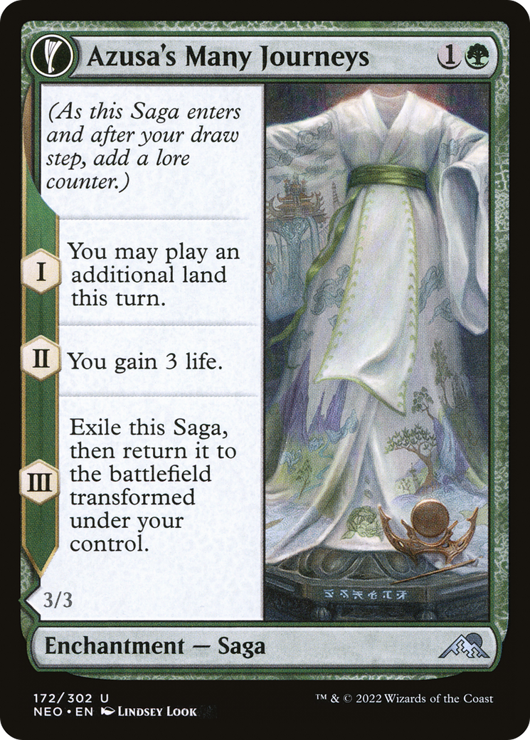 Azusa's Many Journeys // Likeness of the Seeker (NEO-172) [Kamigawa: Neon Dynasty] Foil MTG Single Wizards of the Coast