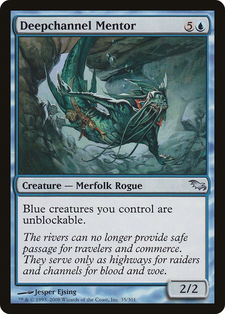 Deepchannel Mentor (SHM-035) [Shadowmoor] Foil MTG Single Wizards of the Coast