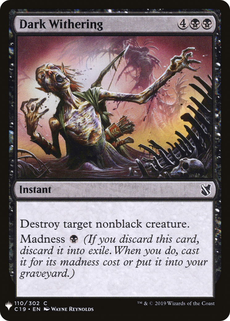 Dark Withering (LIST-C19-110) [Mystery Booster] The List MTG Single Wizards of the Coast