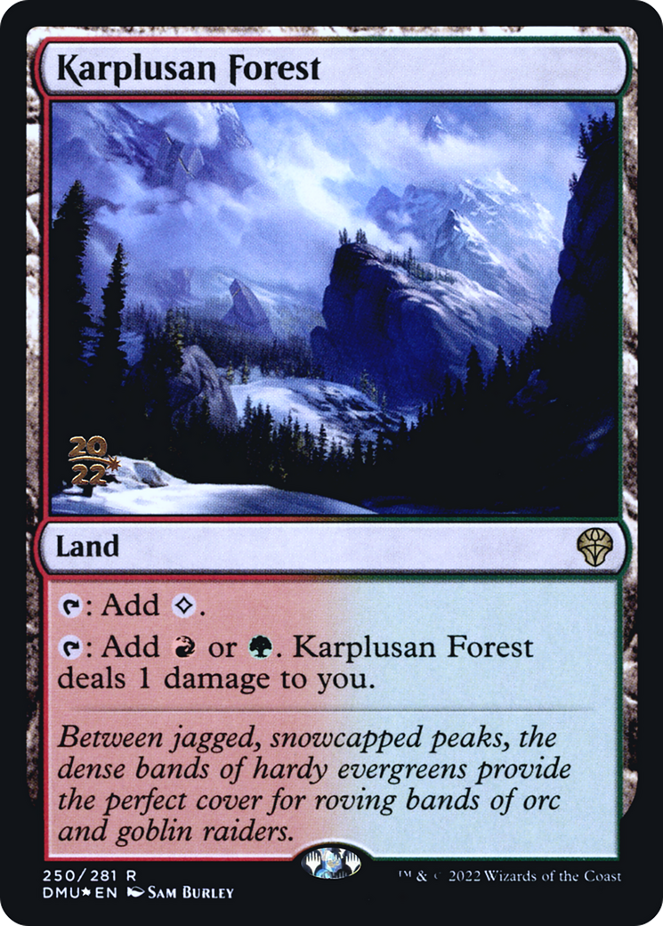 Karplusan Forest (PRE-250) [Dominaria United Promos] Foil MTG Single Wizards of the Coast