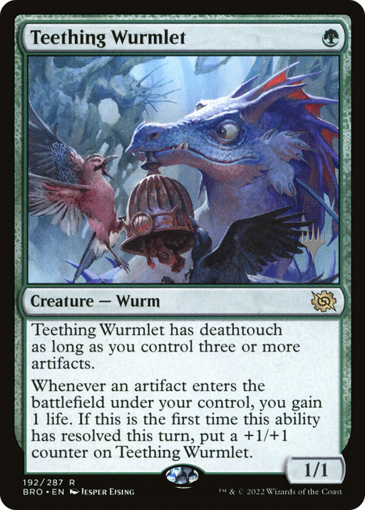 Teething Wurmlet (PPBRO-192P) [The Brothers' War Promos] Foil MTG Single Wizards of the Coast