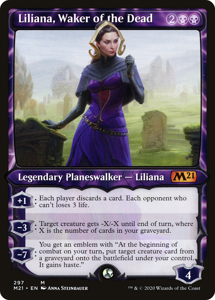 Liliana, Waker of the Dead (M21-297) [Core Set 2021] (Showcase) Foil MTG Single Wizards of the Coast