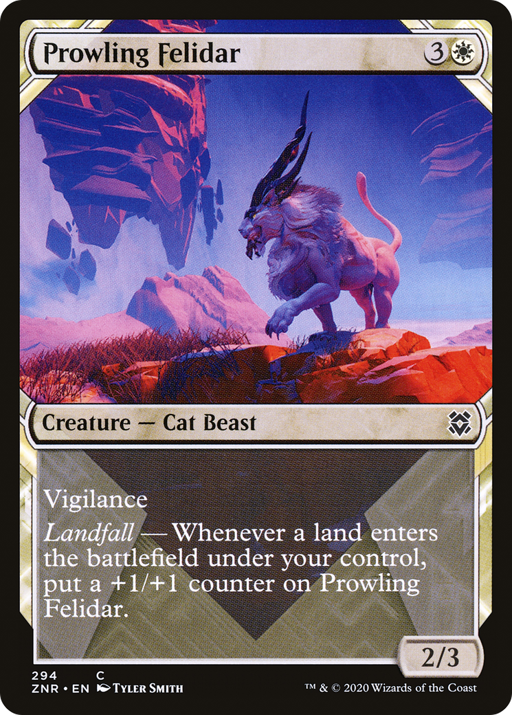 Prowling Felidar (ZNR-294) [Zendikar Rising] (Showcase) Foil MTG Single Wizards of the Coast