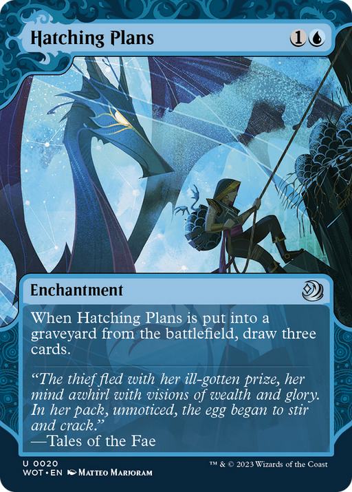 Hatching Plans (WOT-020) [Wilds of Eldraine: Enchanting Tales] (Showcase) (Borderless) MTG Single Wizards of the Coast