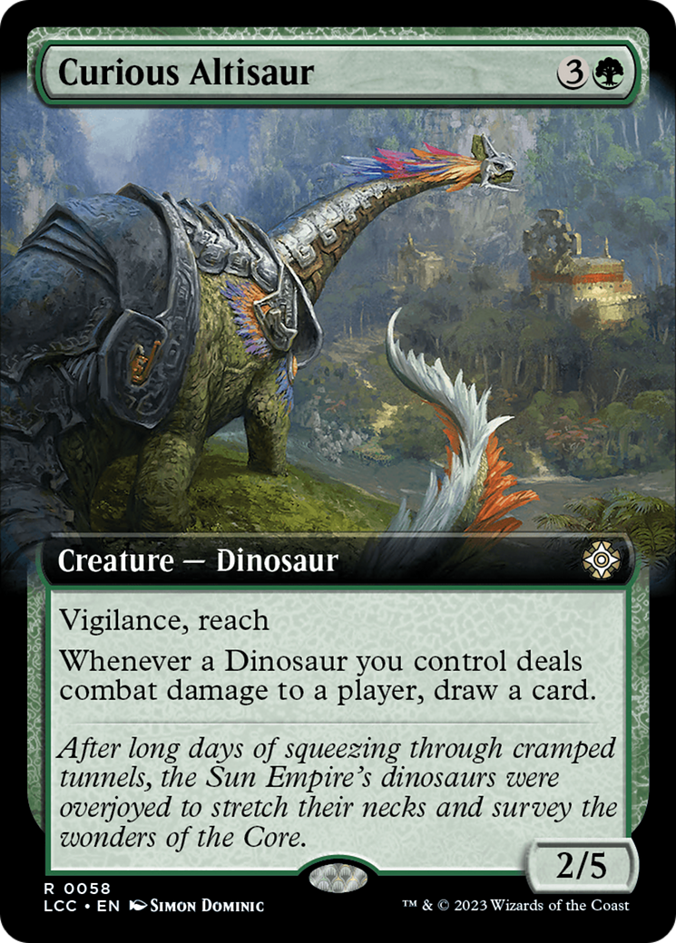 Curious Altisaur (LCC-058) [The Lost Caverns of Ixalan Commander] (Extended Art) MTG Single Wizards of the Coast