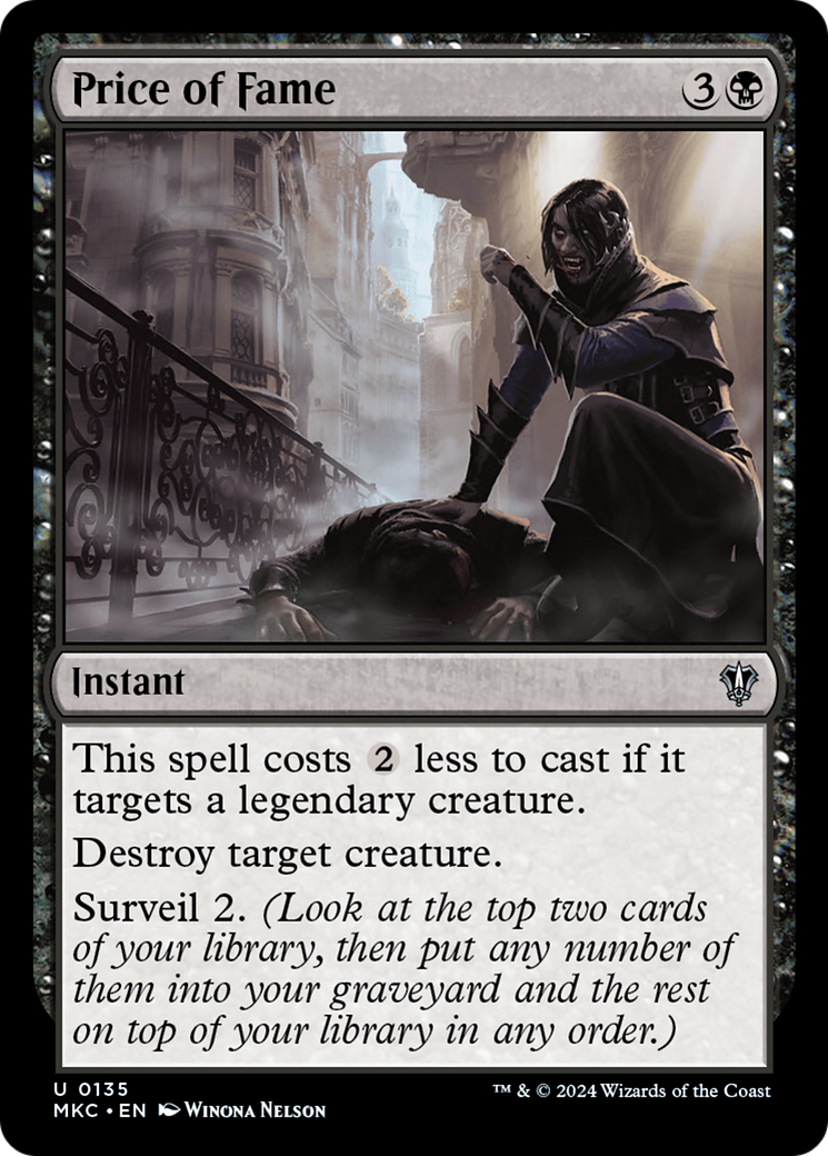 Price of Fame (MKC-135) [Murders at Karlov Manor Commander] MTG Single Wizards of the Coast