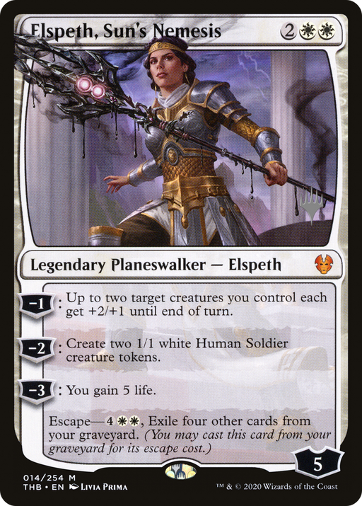 Elspeth, Sun's Nemesis (PPTHB-014) [Theros Beyond Death Promos] MTG Single Wizards of the Coast